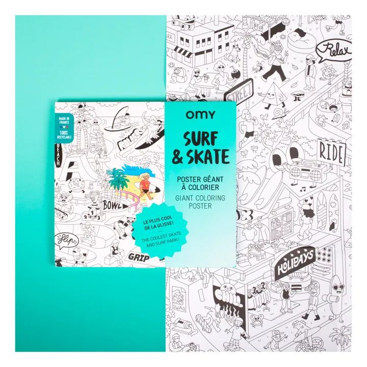 Omy Poster à colorier - Surf & skate