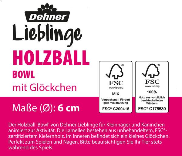 Dehner Lieblinge Holzball Bowl mit Glöckchen,