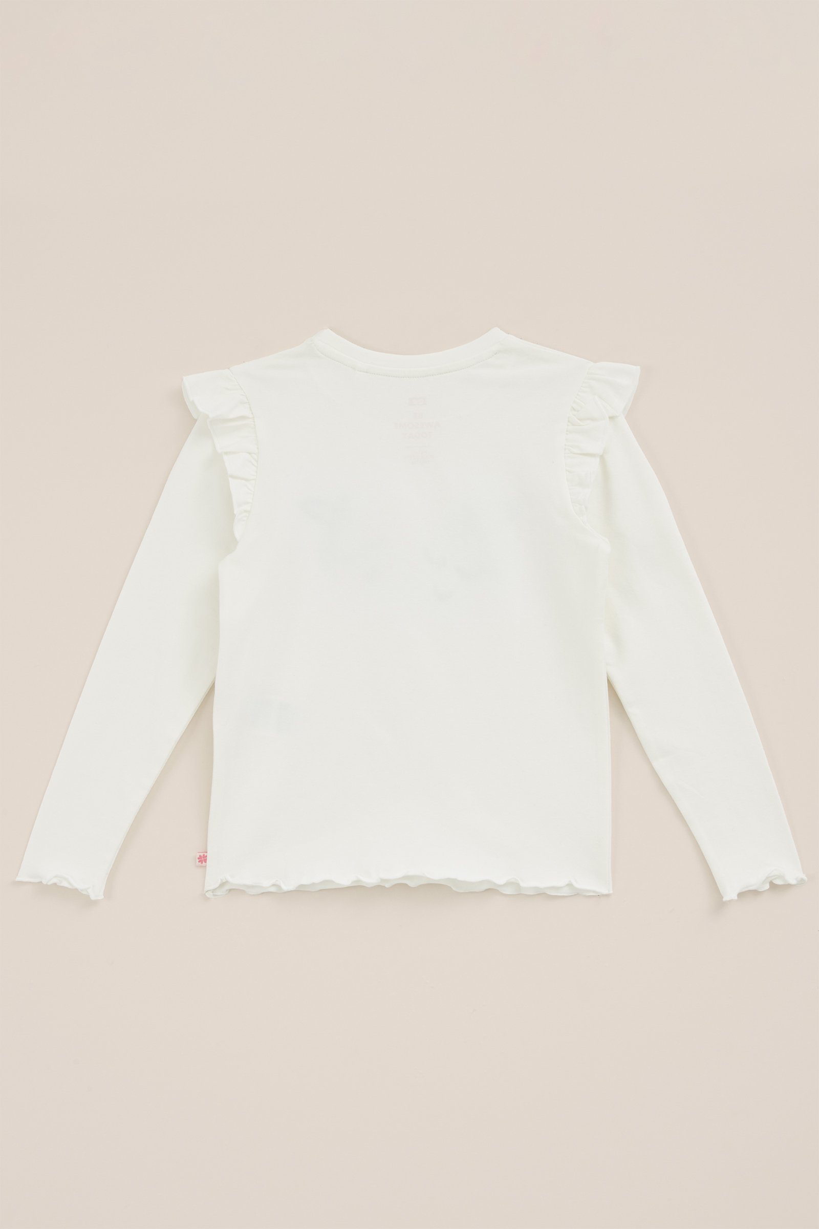 Meisjes T-shirt met pailletten opdruk WE Fashion Gebroken wit