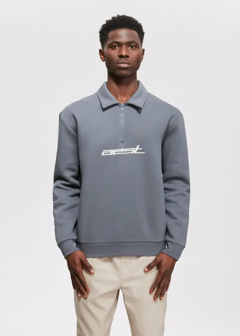 Sweater met half zip grijs (GRS.D)