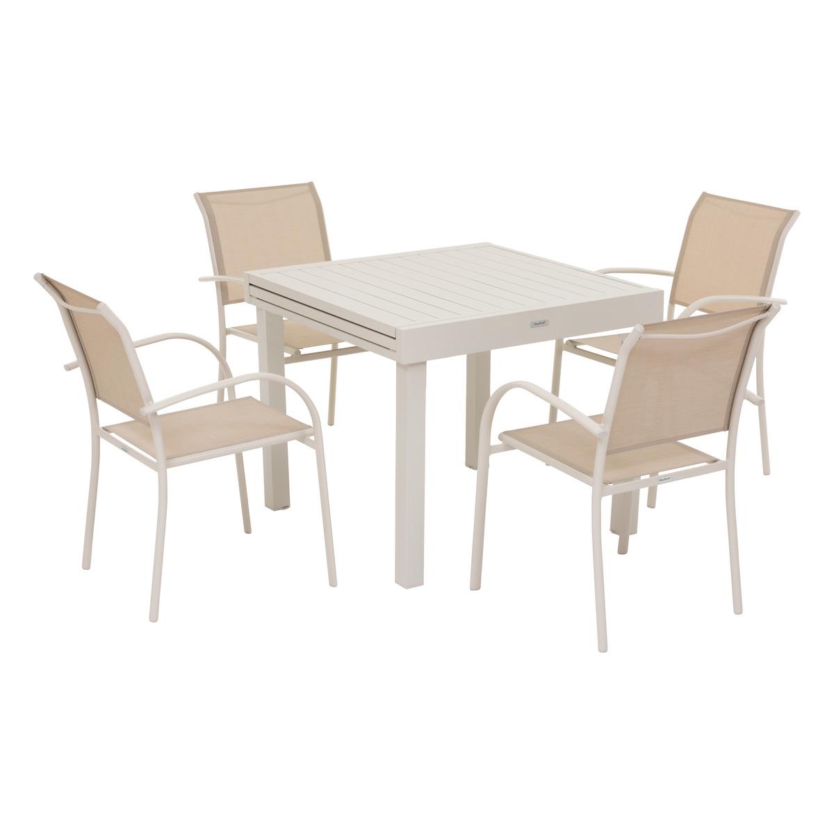 TABLE PIAZZA EXTENSIBLE ALUMINIUM ARGILE 8 PLACES
