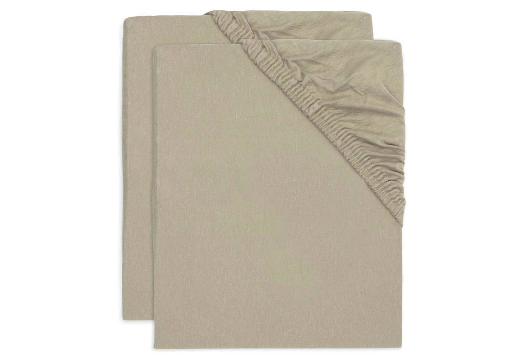 katoenen jersey ledikant hoeslaken 60x120cm - set van 2 Olive Green