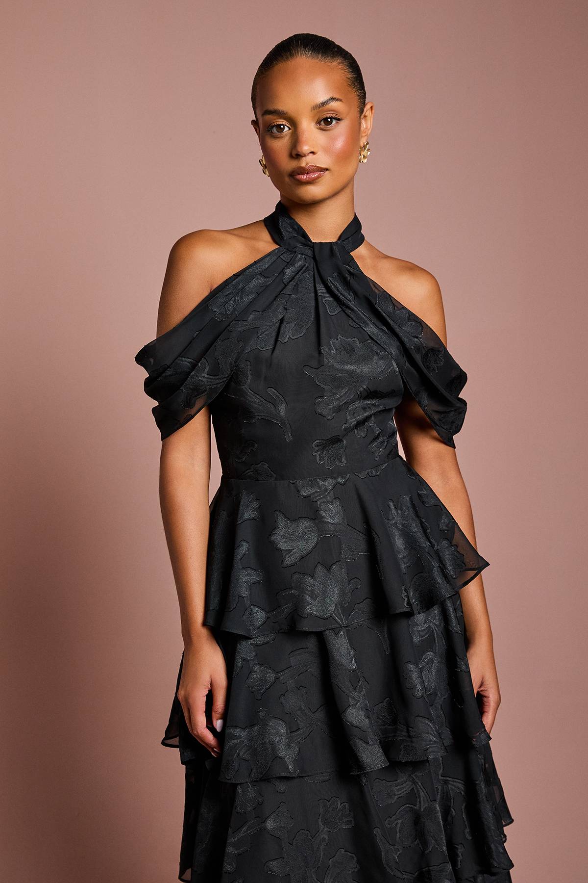 Coast Robe Midaxi en Mousseline Petite à Épaules Dénudées