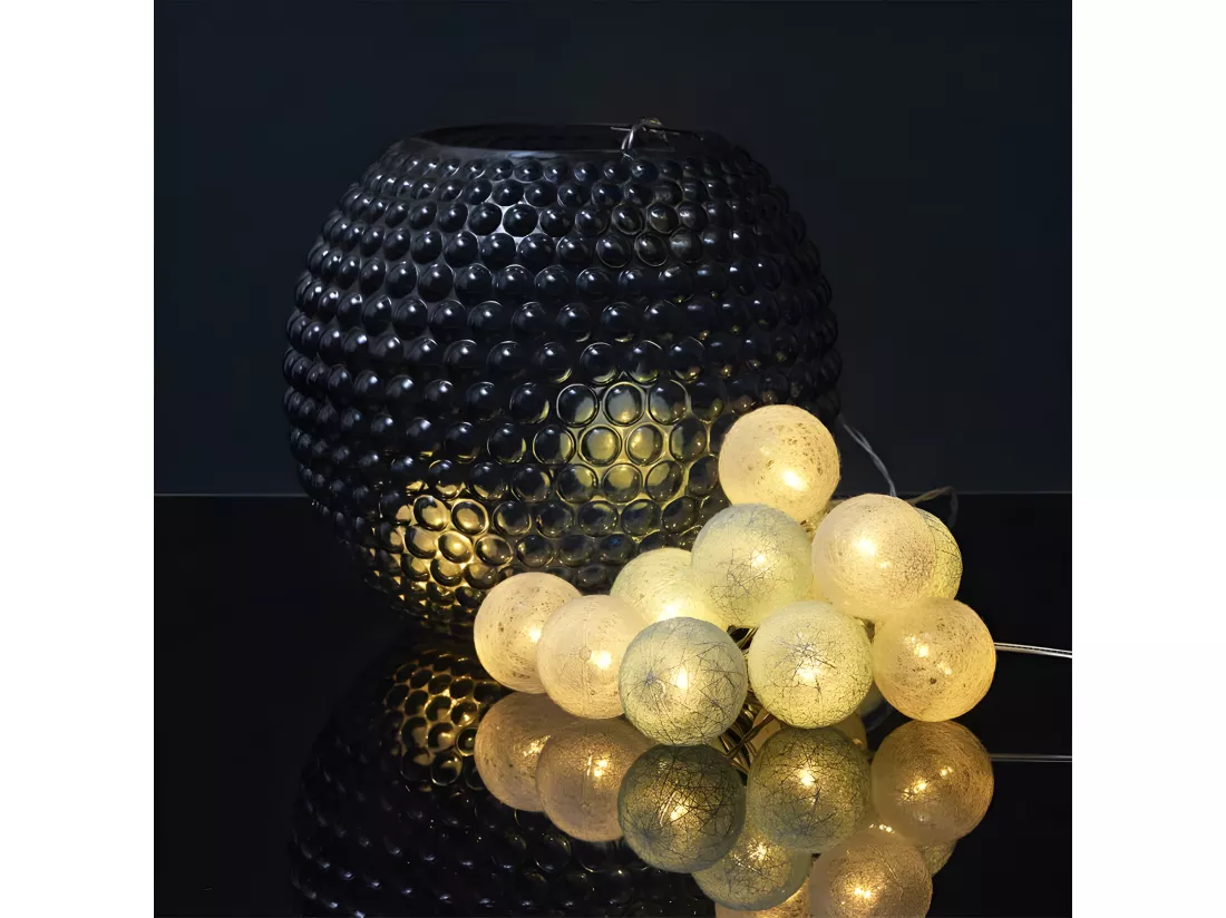 Guirlande Boule Usb 15 Led Blanc Bleu