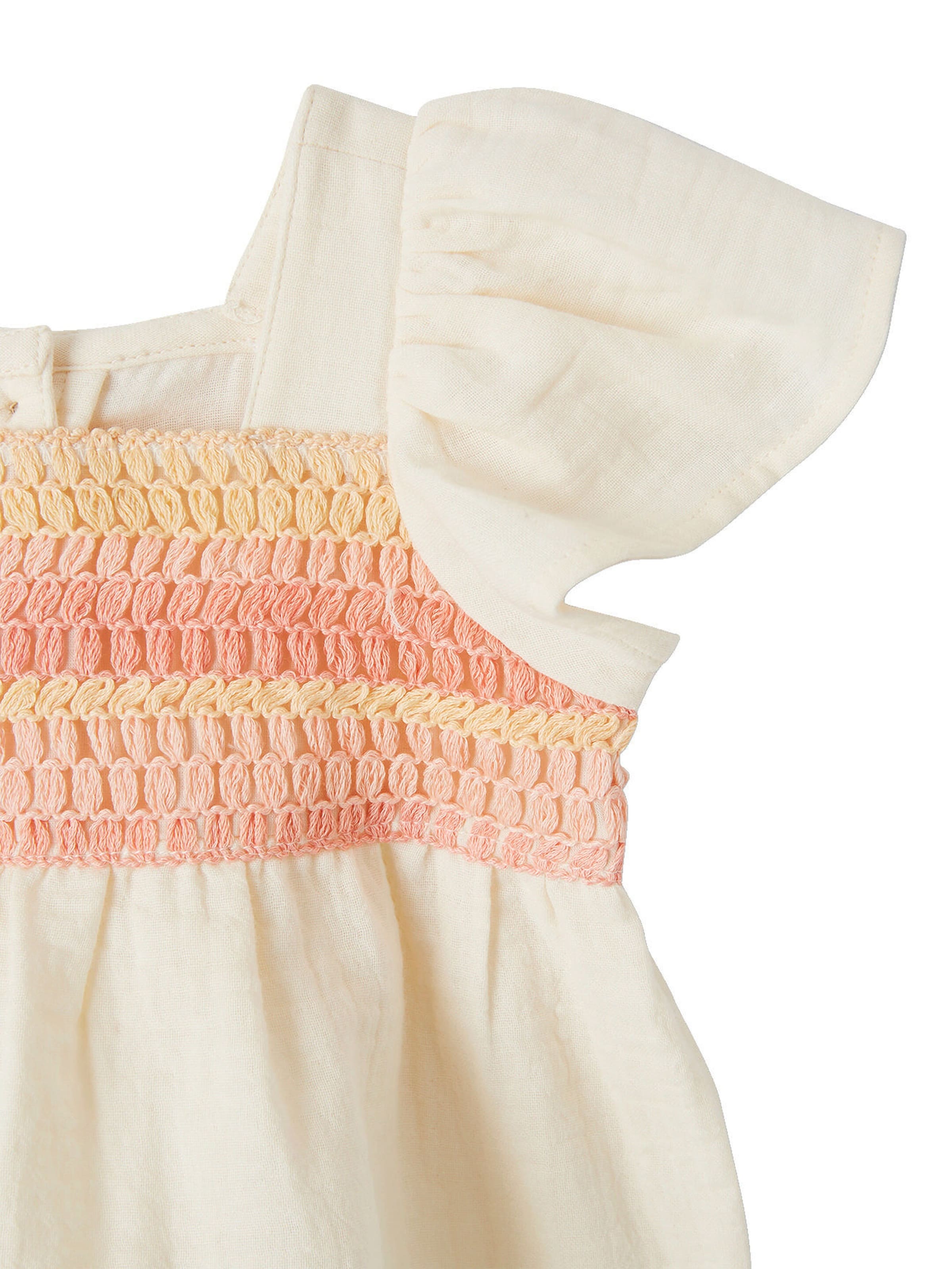 Vertbaudet Mädchen Baby Bluse mit Häkelspitze wollweiß