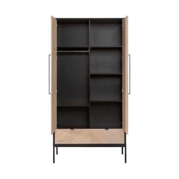 Kidsmill Vince Kledingkast 2-Deurs Black / Oak