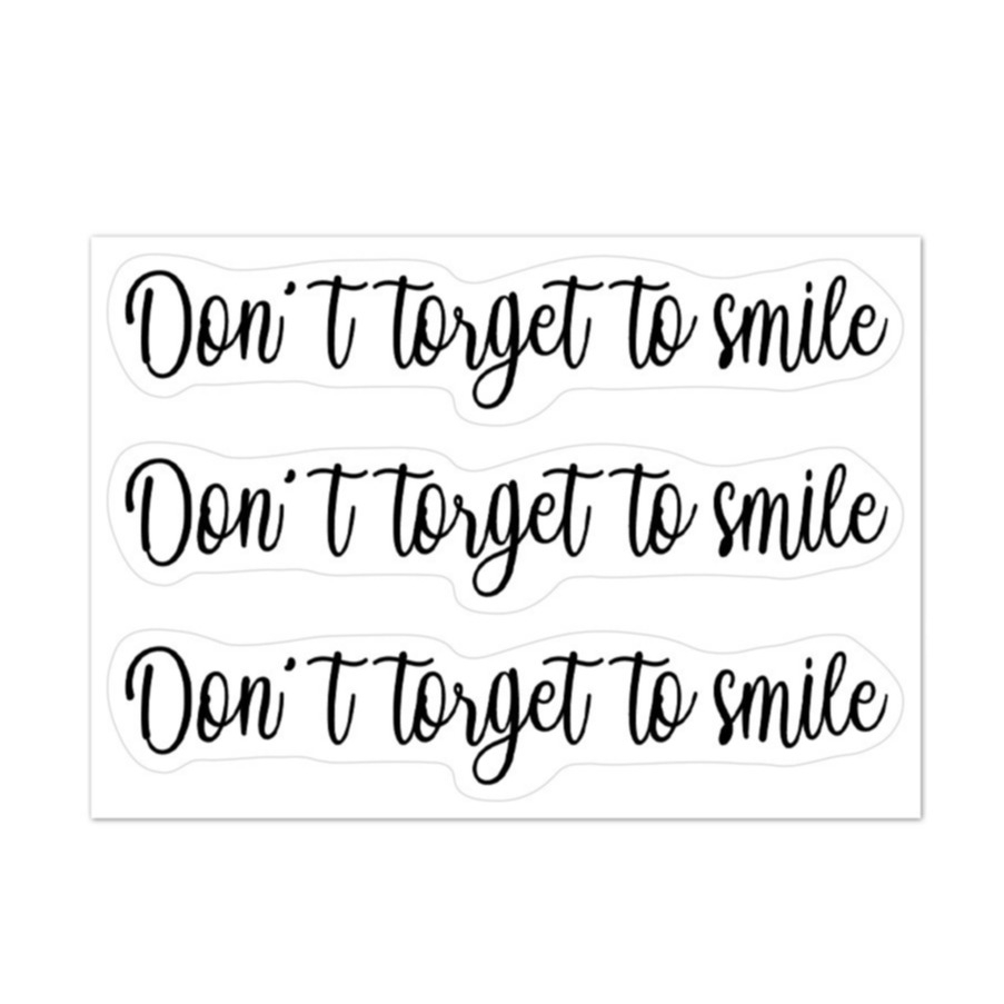 (3er Set) 9.5x2.5cm Wandtattoo Spiegel Aufkleber Home Deko Zitat Wandsticker - Don't forget to Smile