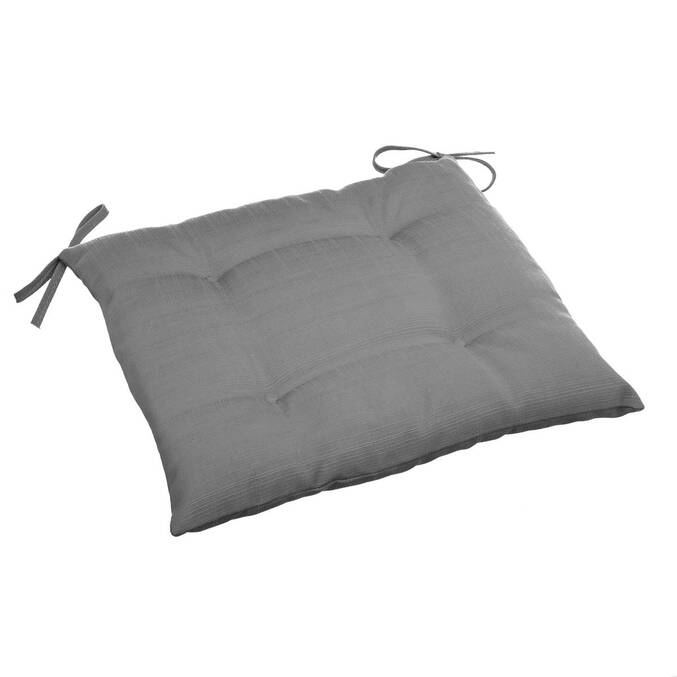 Galette de chaise carrée 4 points KORAI Ardoise