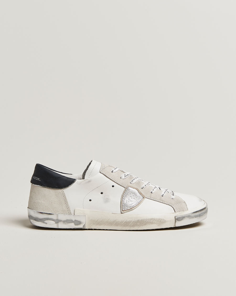 Philippe Model Prsx Low Top Leather Sneakers White/Silver
