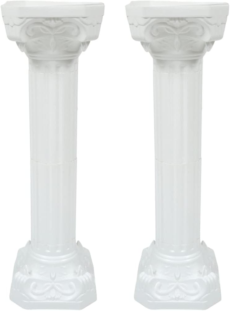 Happyyami 2Pcs Römische Säulen Säulen Kunststoff Hochzeit Dekorative Säulen Römische Säule Griechische Säule Antike Römische Säule für Gartenhochzeitsdekoration