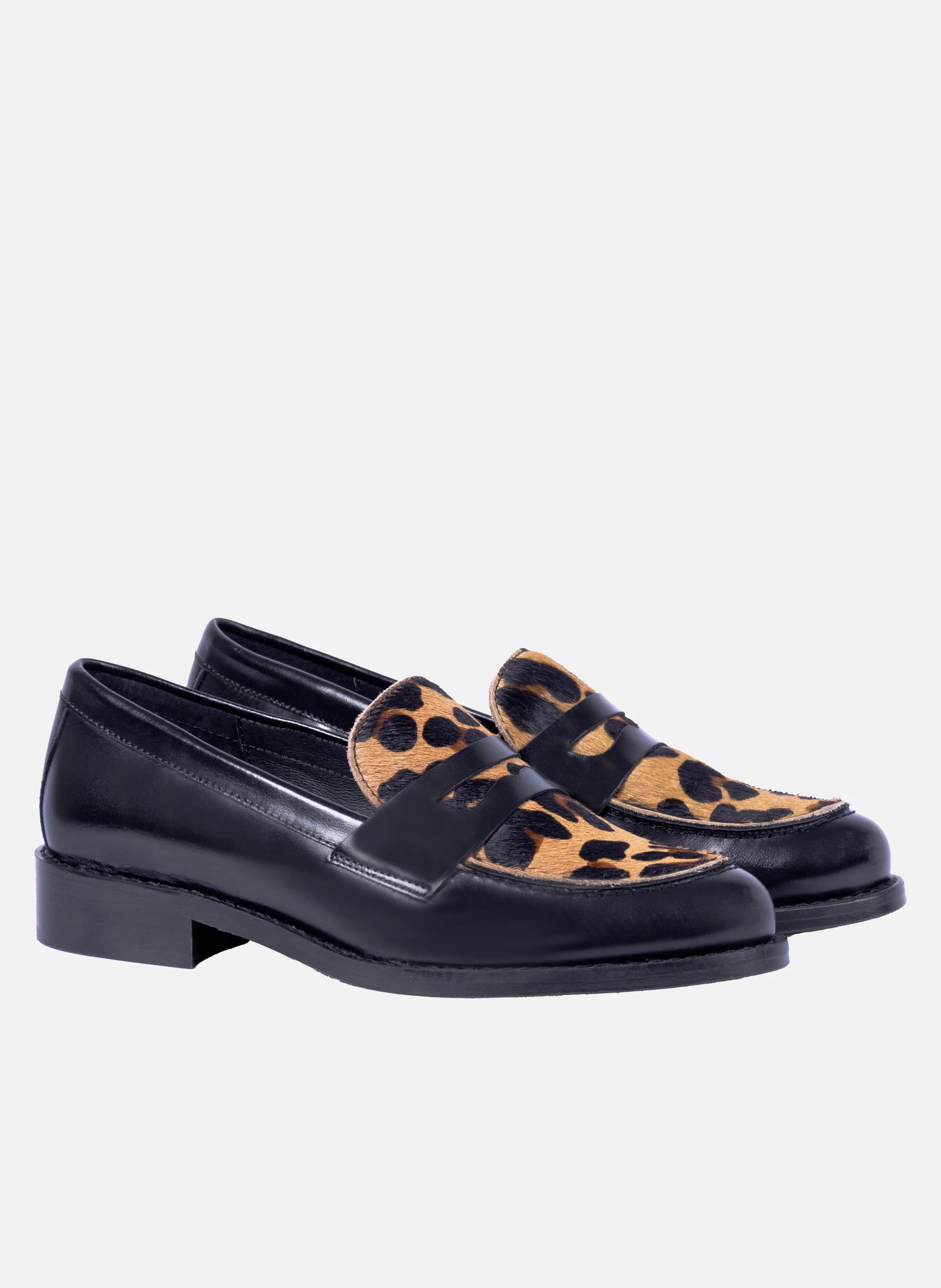 Mocassins cuir imprimé | Noir
