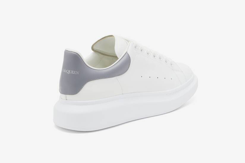 Alexander McQueen Men's Oversized Sneaker in White/grey