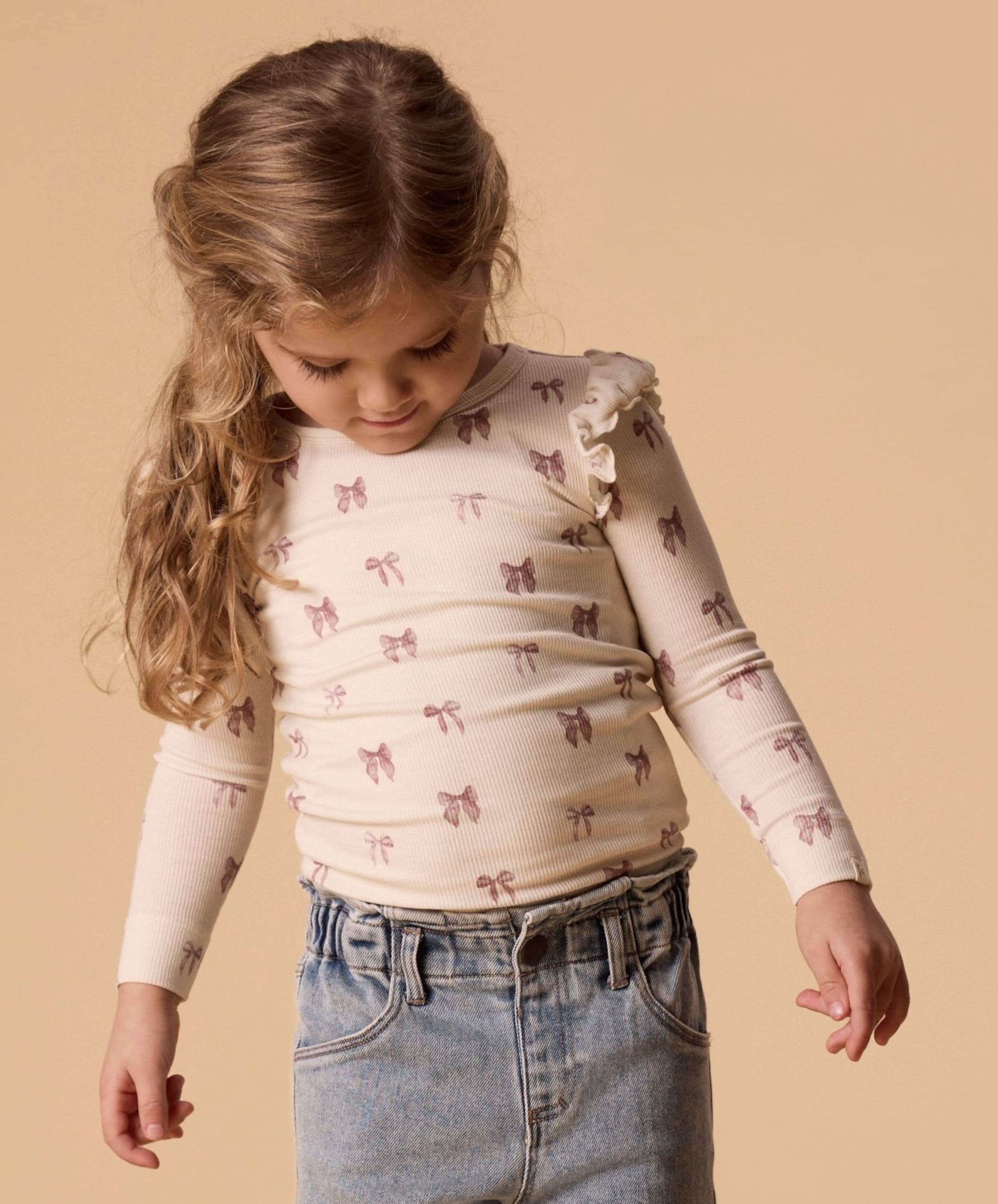 Lil' Atelier Meisjes longsleeve ecru