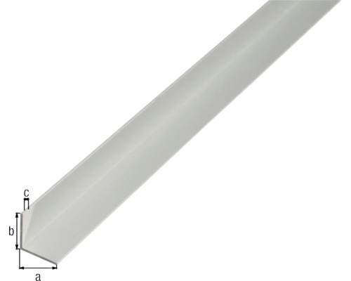 Aluminium hoekprofiel, zilver geanodiseerd, 9,5x7,5x1,5 mm, 1 m