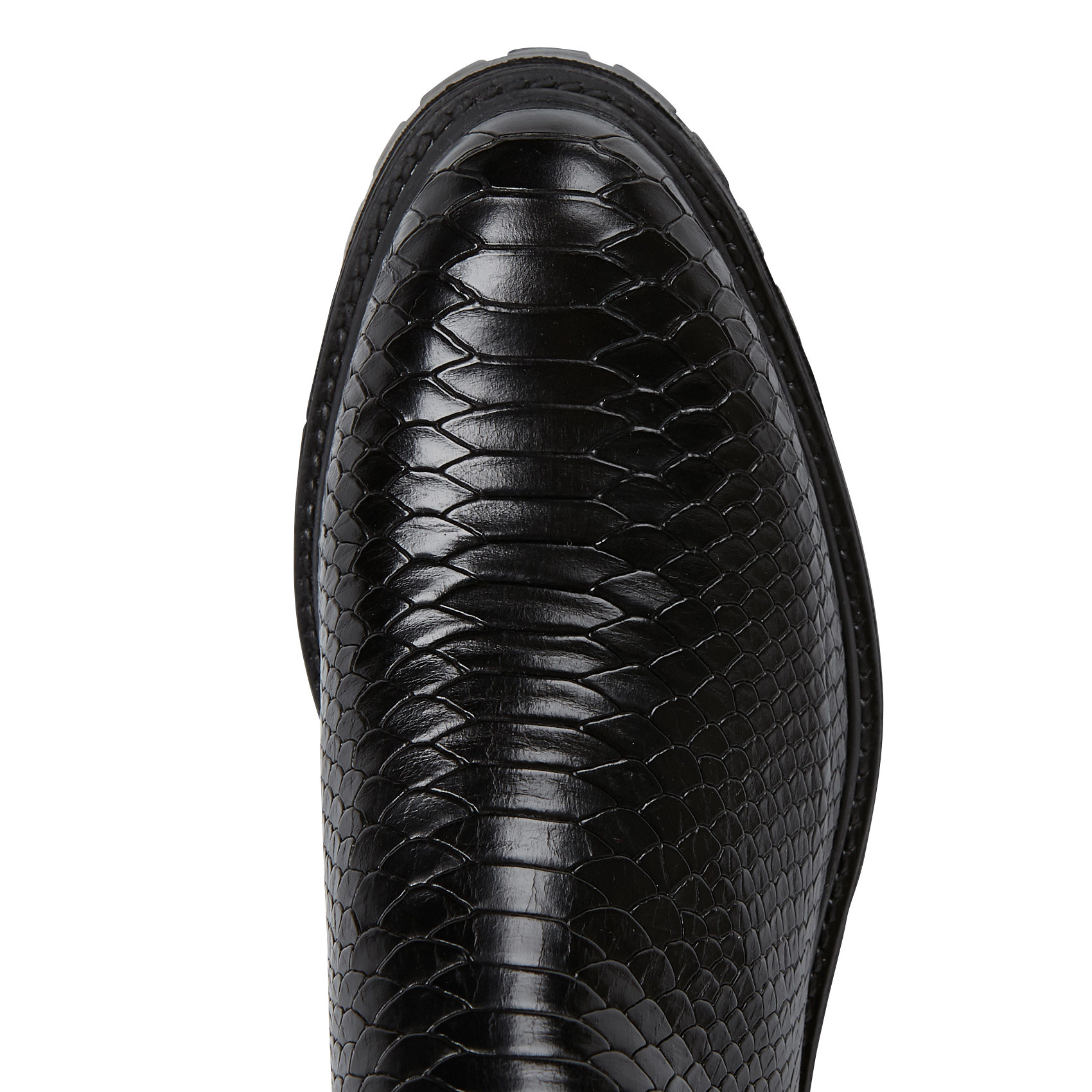 CANDIDE - Bottines Candide Reptile en cuir imprimé serpent | Noir