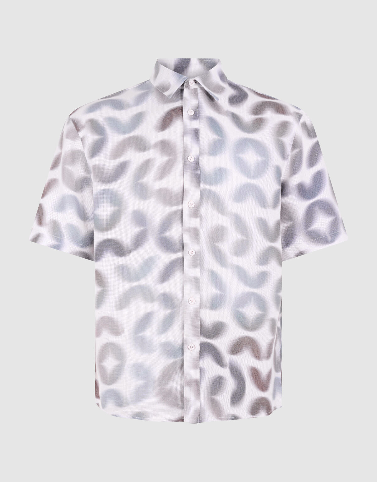 Graphic Spark Print Overhemd Lichtgrijs