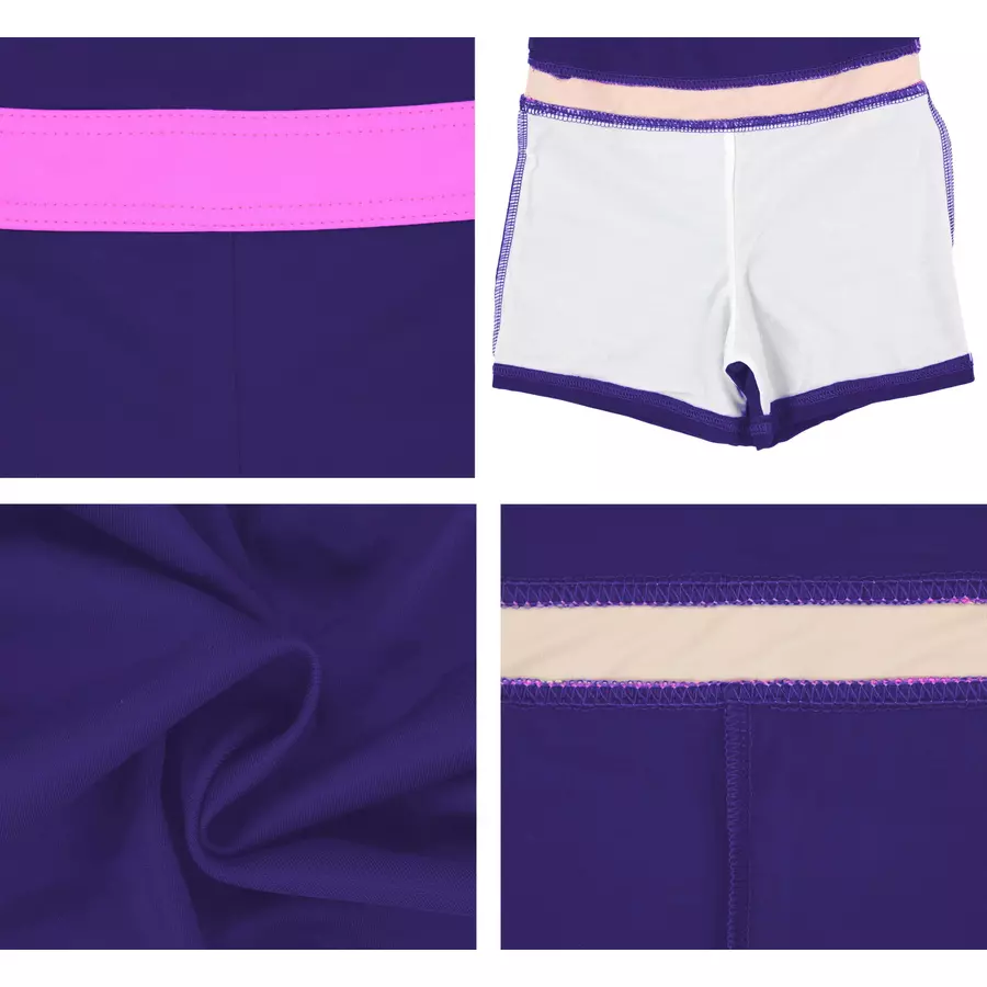 Aquarti Mädchen Badeanzug mit Bein Racerback violett