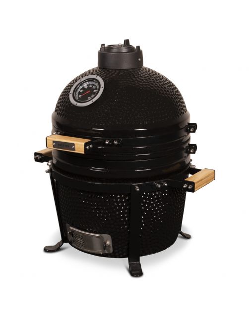 Patton Premium Kamado 15 Table Black - Grill - Barbecue - Ø 34 cm Zwart