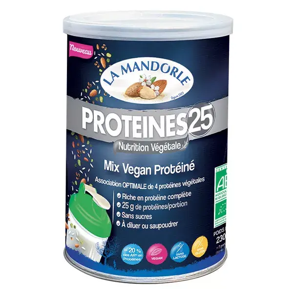 La Mandorle Protein+ Mistura Vegana em Pó 25g Proteína Orgânica 230g