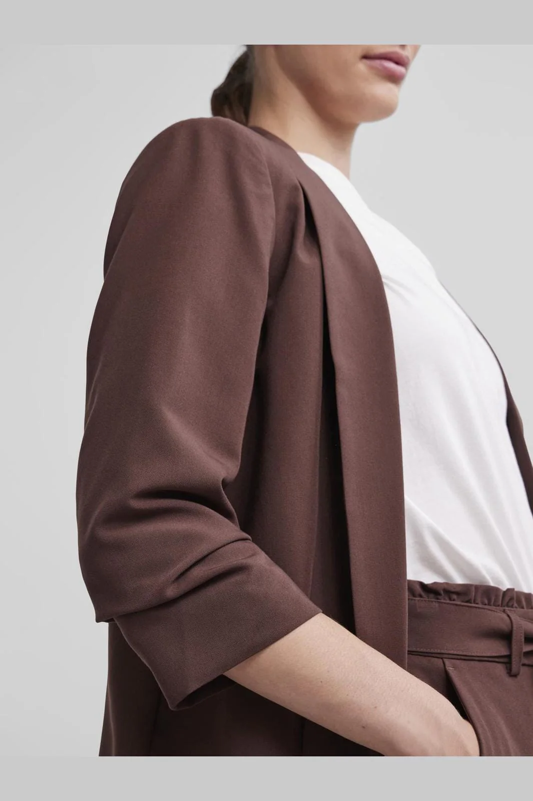 Pieces Pcbosella 3/4 Blazer 3830446 chicory coffee