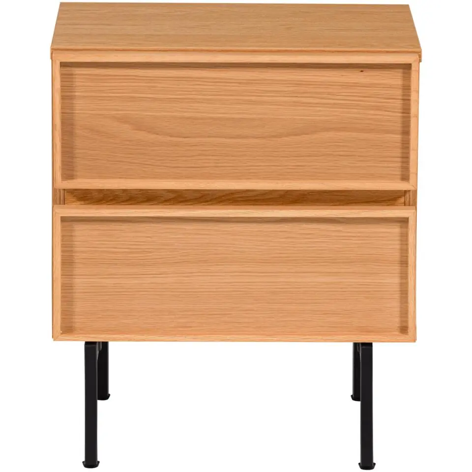 TOURS ladekast/nachtkastje 2 lades melamine/MDF naturel