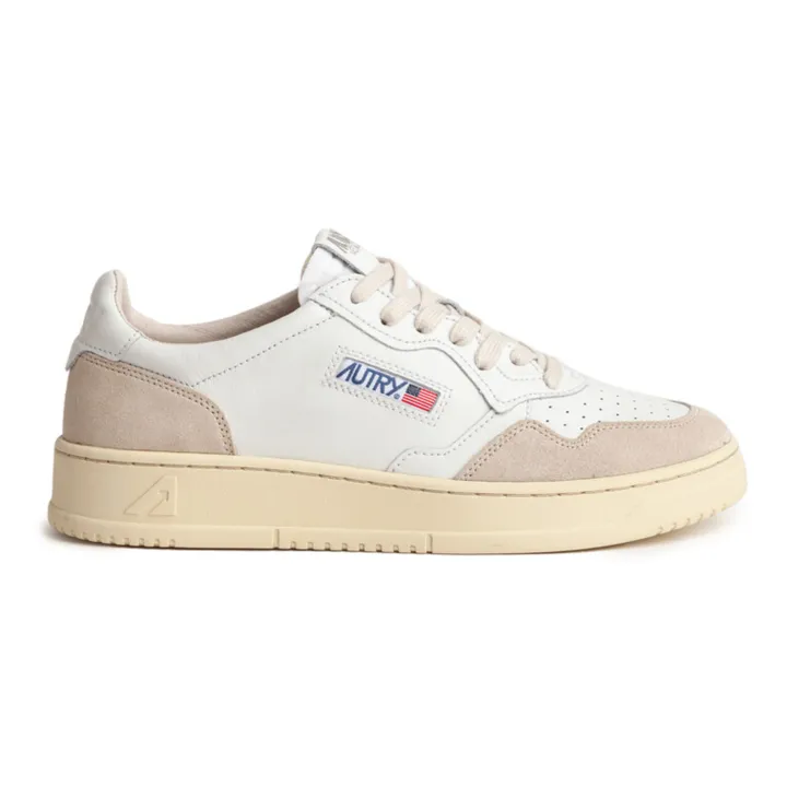 Autry Baskets Medalist Low Cuir/Suède | Blanc