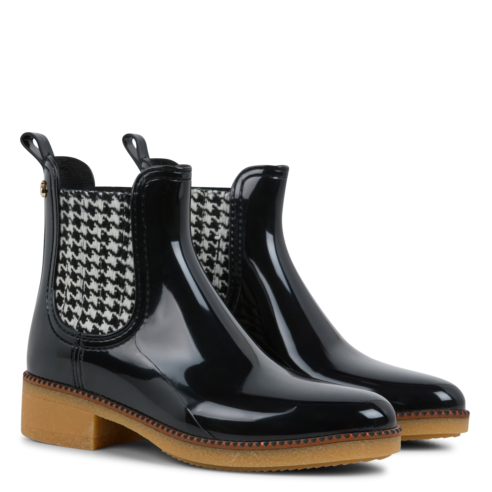 KENNA - Bottines Chelsea imprimées à talons| Noir
