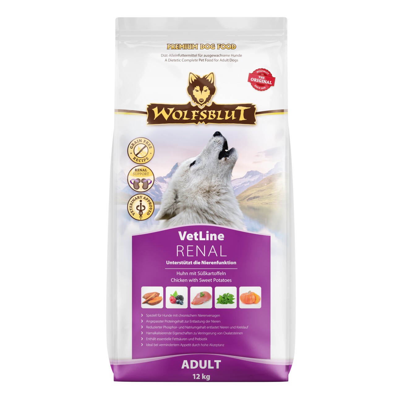 WOLFSBLUT Adult VetLine Renal, Huhn 12 kg