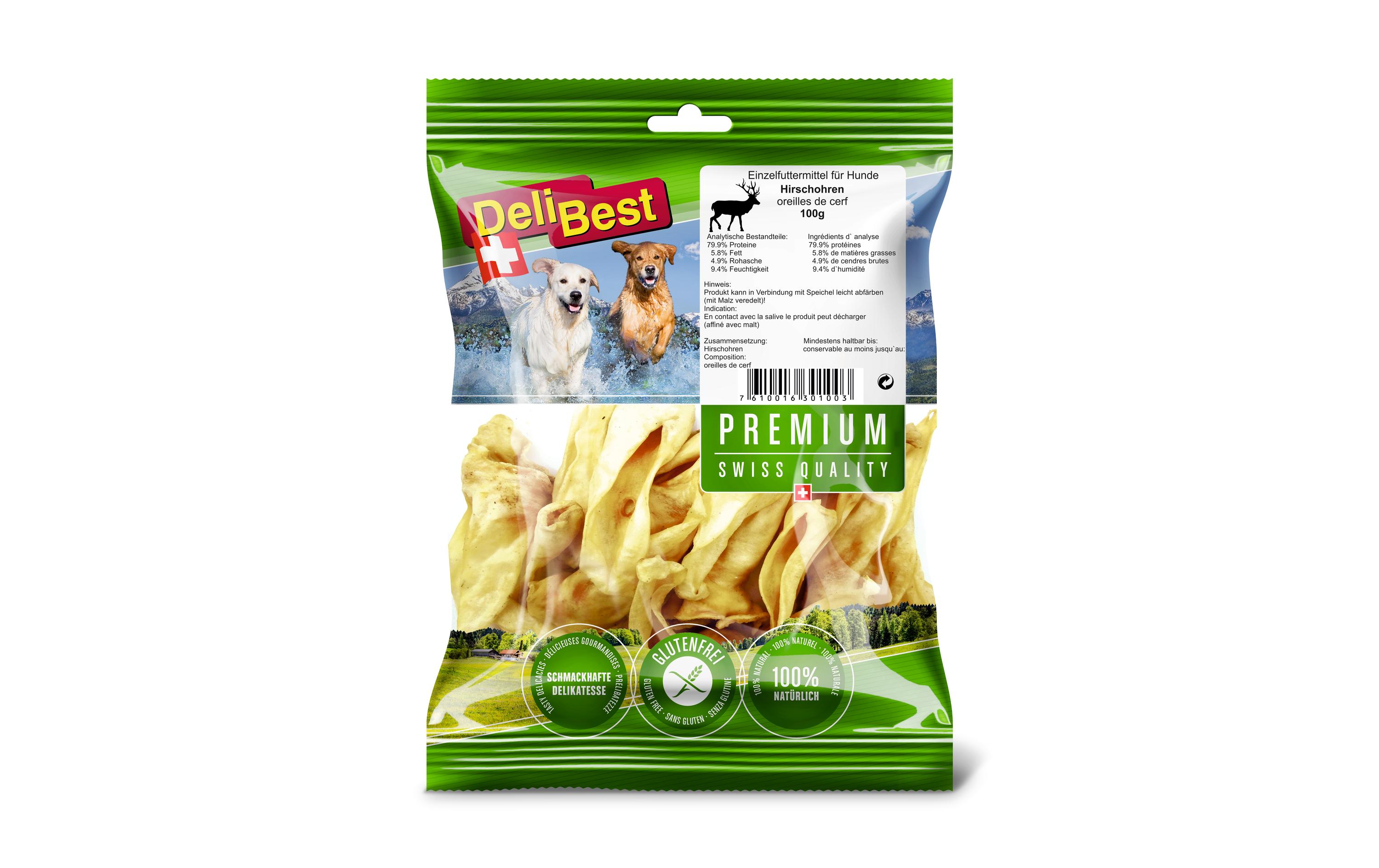 Kausnack Premium Hirschohren, 100 gKauartikel für Hunde