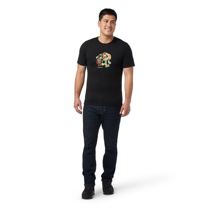 Smartwool Herre T-shirts Def Lyfe Short Sleeve Graphic Tee Slim Fit Sort