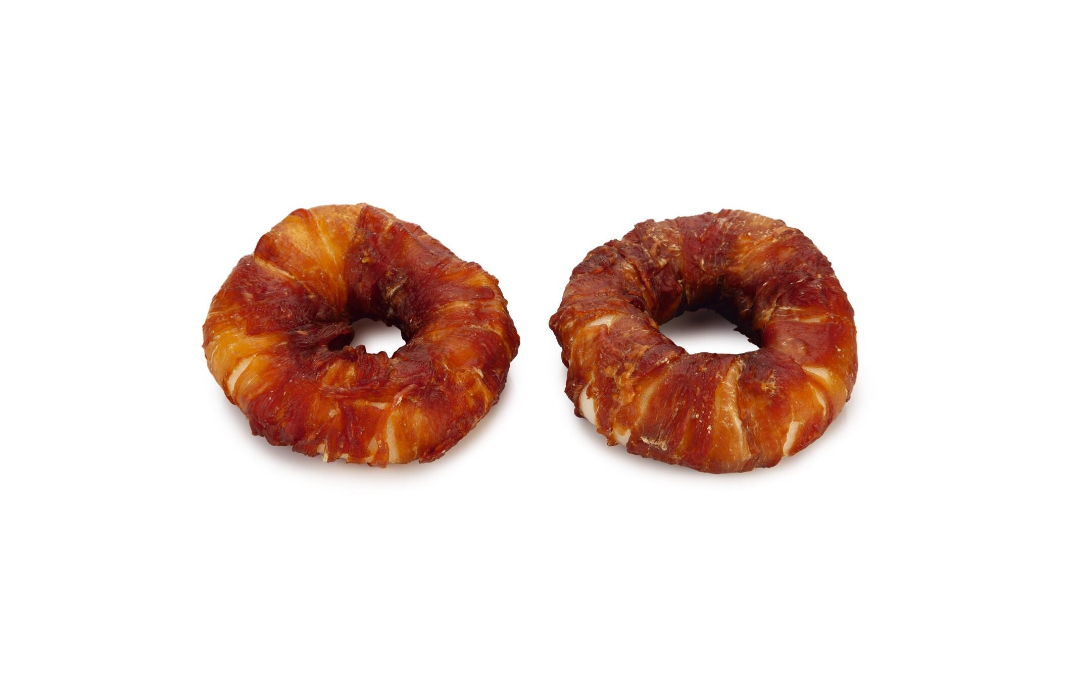 Kausnack Rinderhaut Ring mit Ente, 2 x 7.5 cmKauspass für Hunde