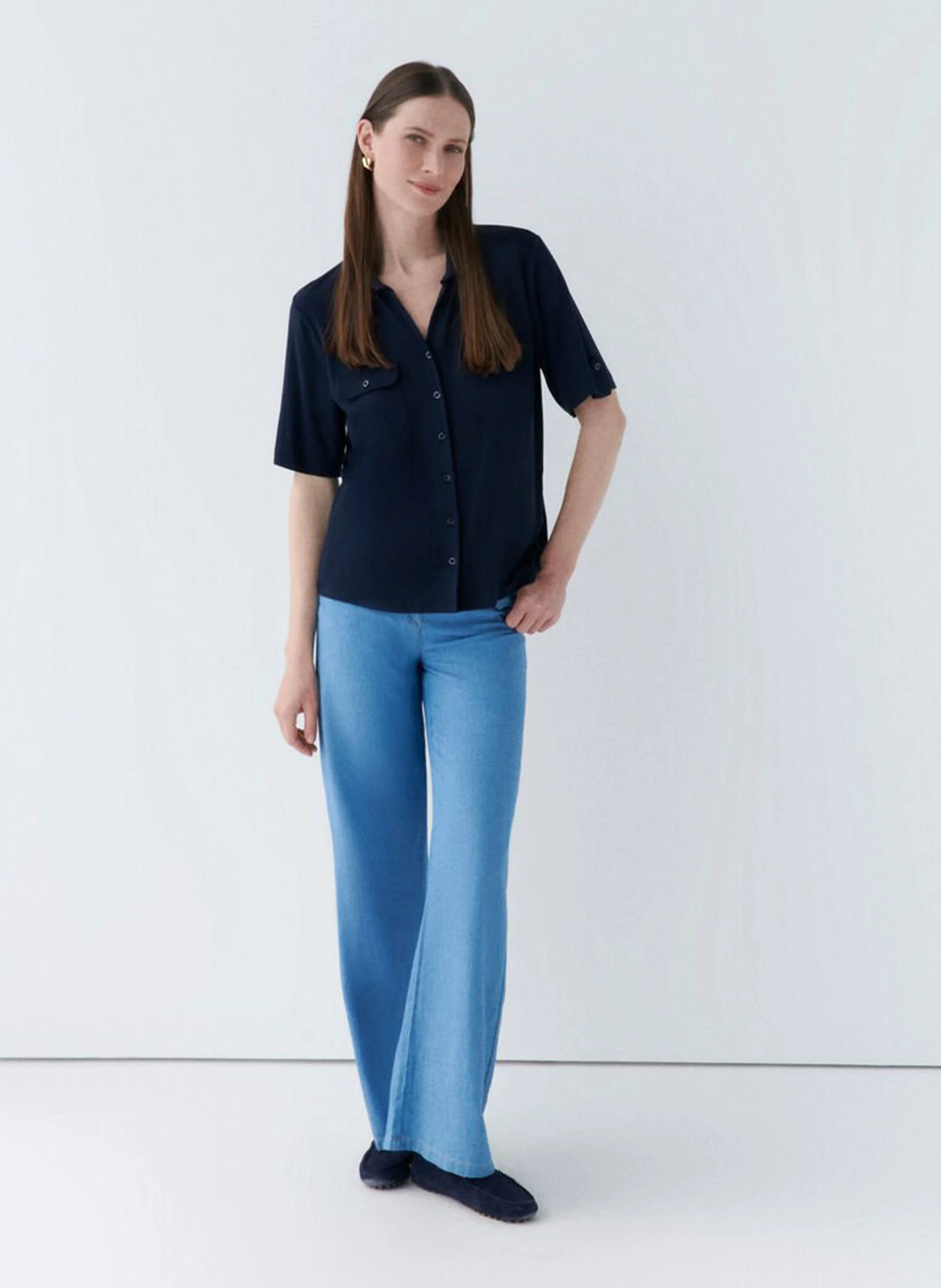 TESTELO - Tee-shirt col classique | Bleu