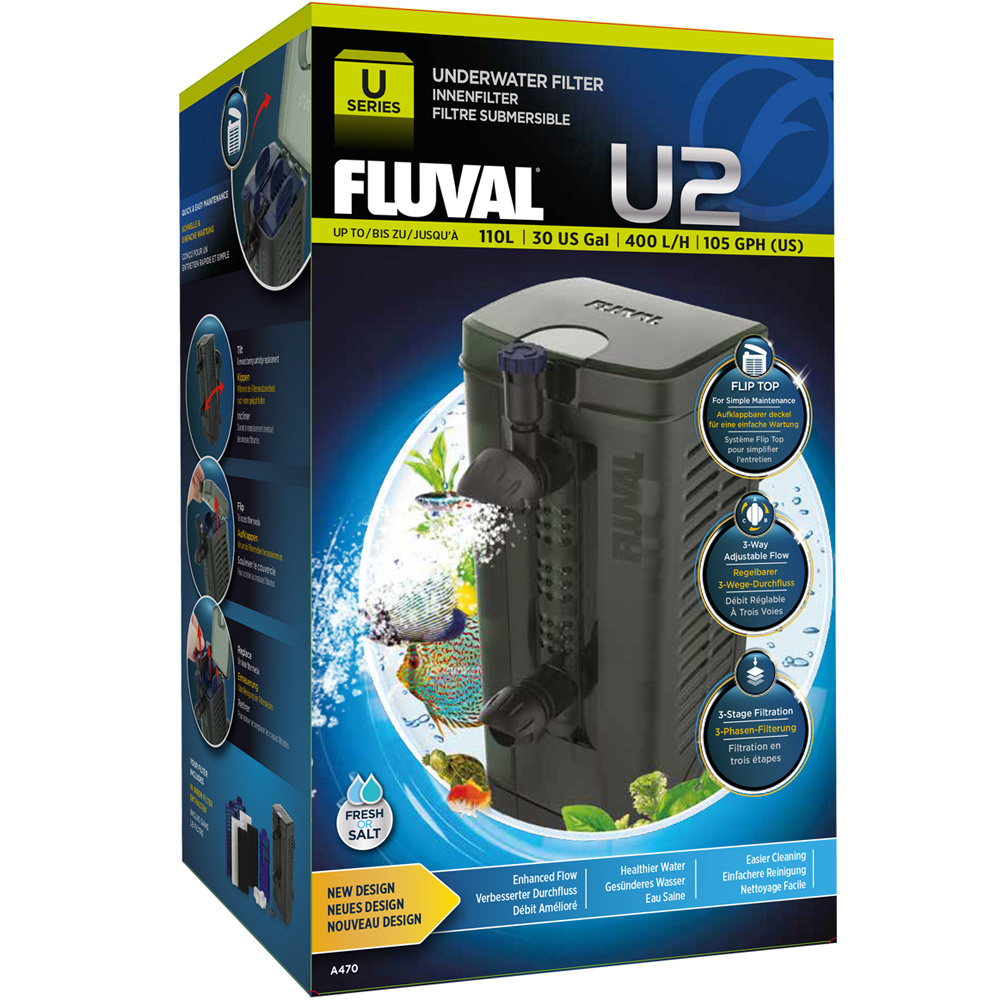 Fluval U2 Binnenfilter | Uitstekende 3-traps filtratie
