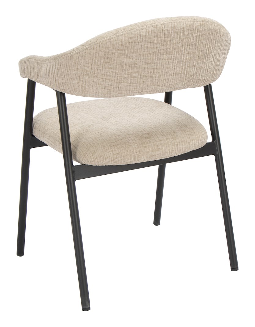 Walter spisestol i tekstil Over the Horison 08 Beige med Sortlakkerte stålben