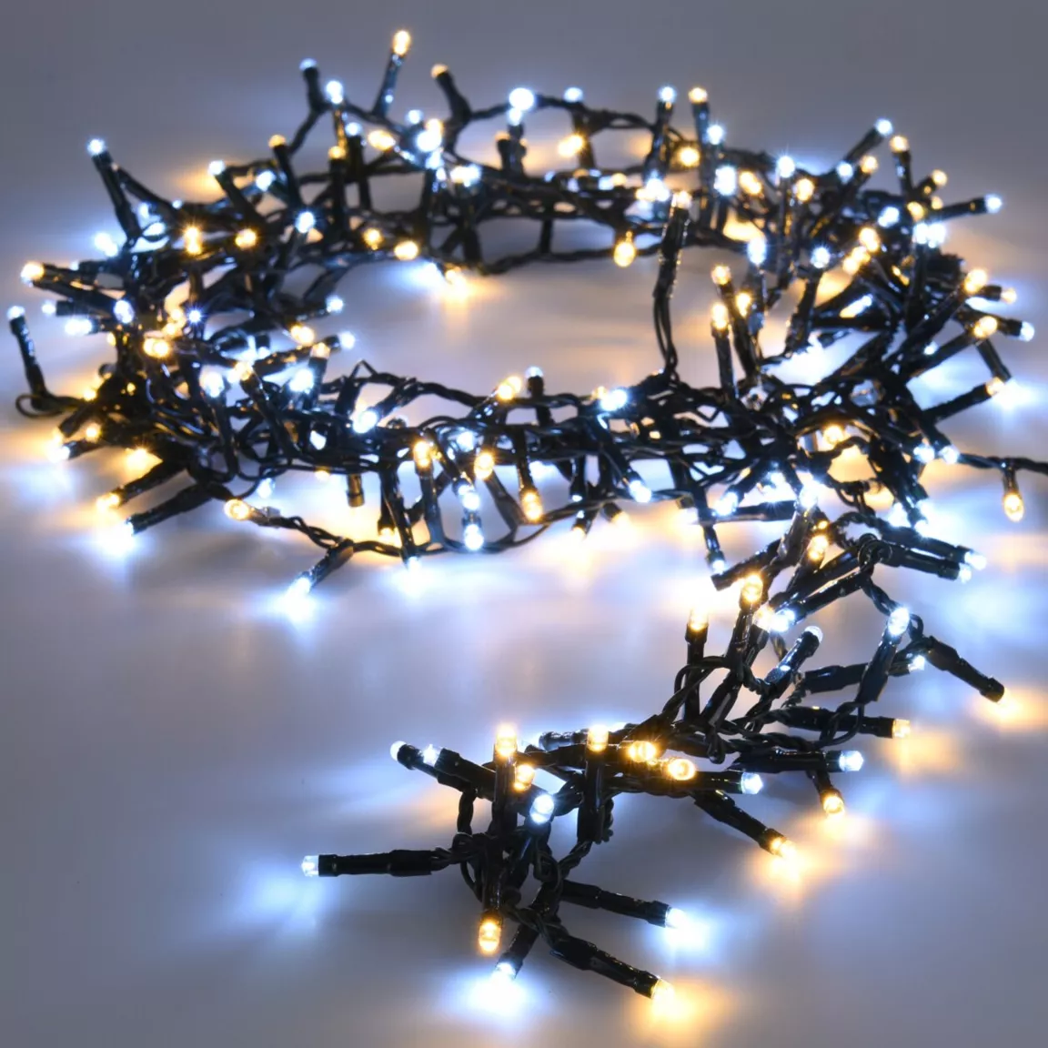 Guirlande lumineuse 11 m 500 LED câble vert Luxe Bicolore Blanc chaud/froid