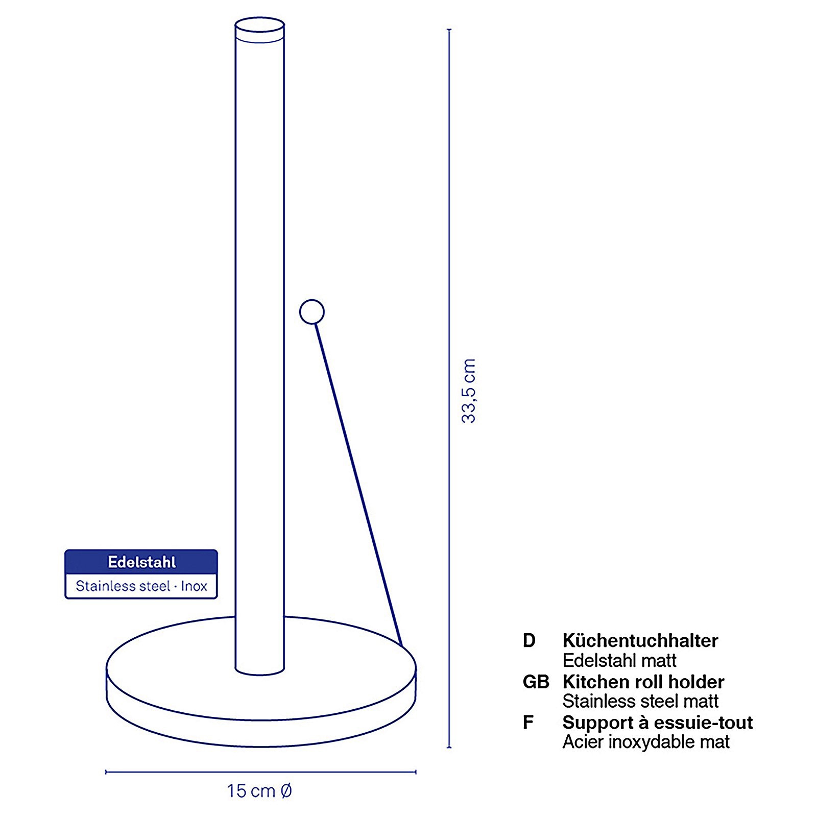 kela Küchenrollenhalter ROLLO 33,5 cm Edelstahl silberfarbig