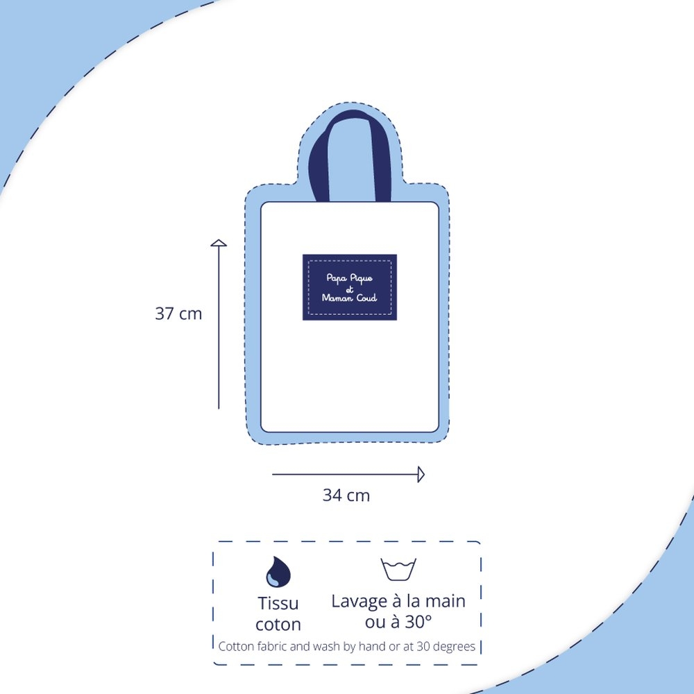 Sac Tote Bag Rayé Argent Marine