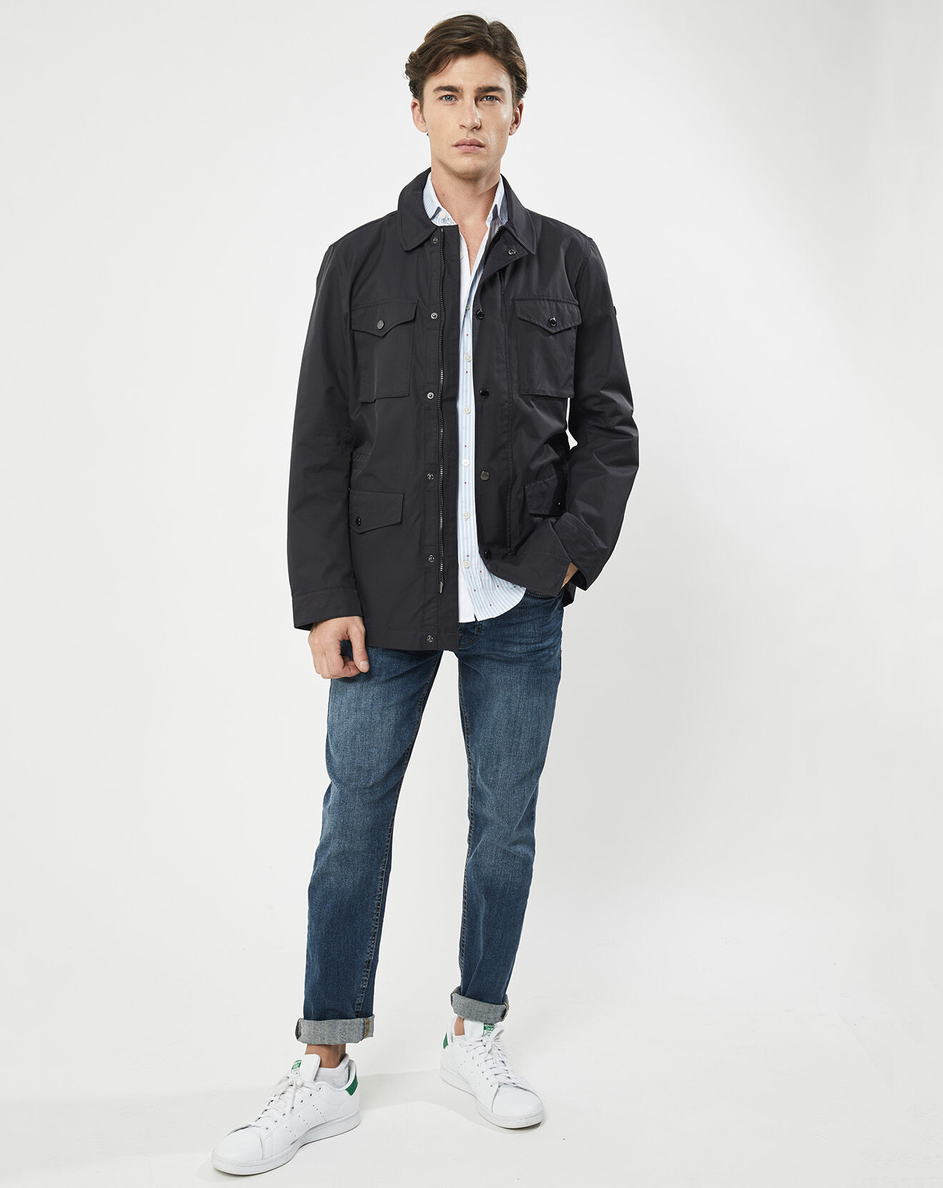 Hackett London Parka Light bleu marine