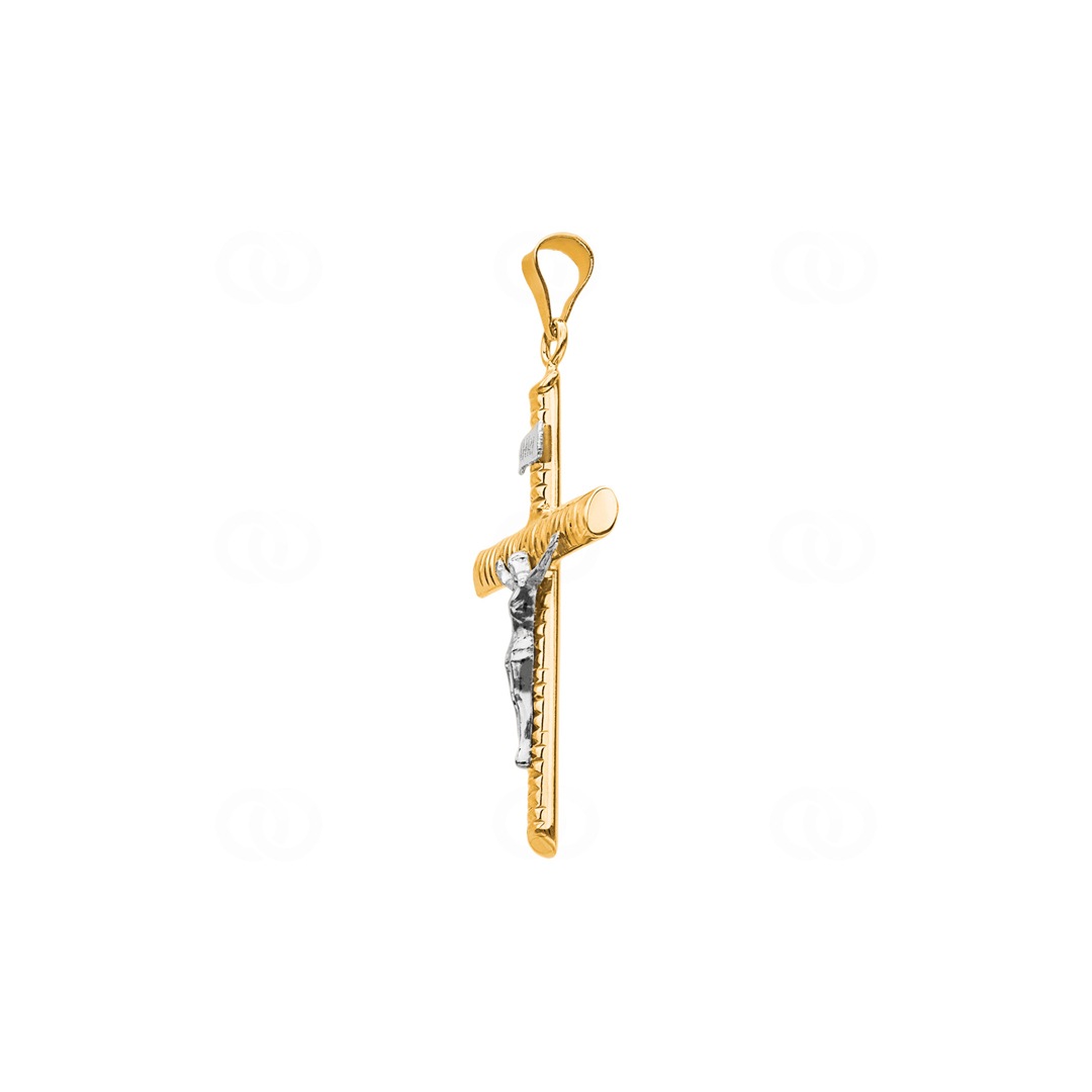 Anhänger 750/18 K Gelbgold Kreuz mit Jesus 36 x 23mm