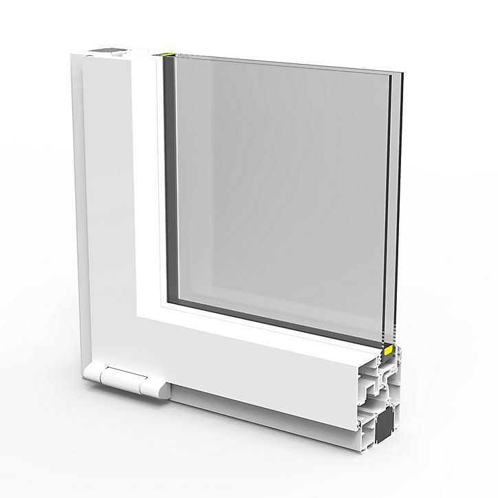 Fenêtre abattant alu GoodHome blanc - l.80 x h.45 cm
