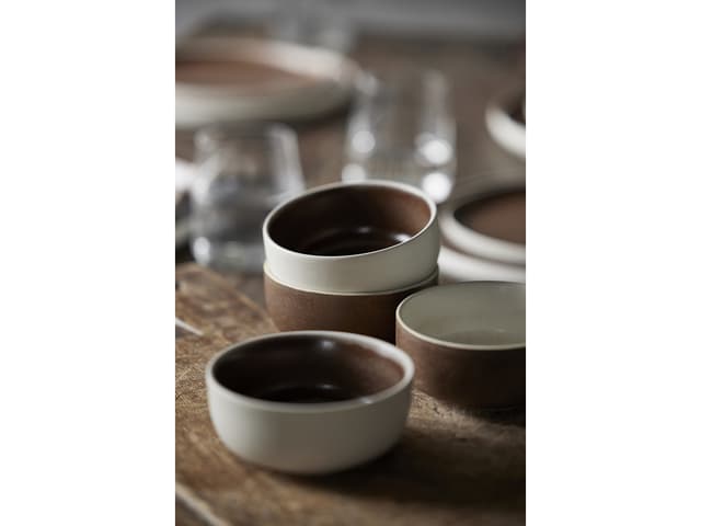 Studio Round Skål Matte white/Matte bark