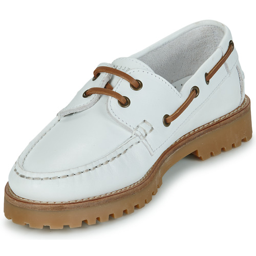 Pellet - OLIVIA - Veau lisse blanc lacets camel