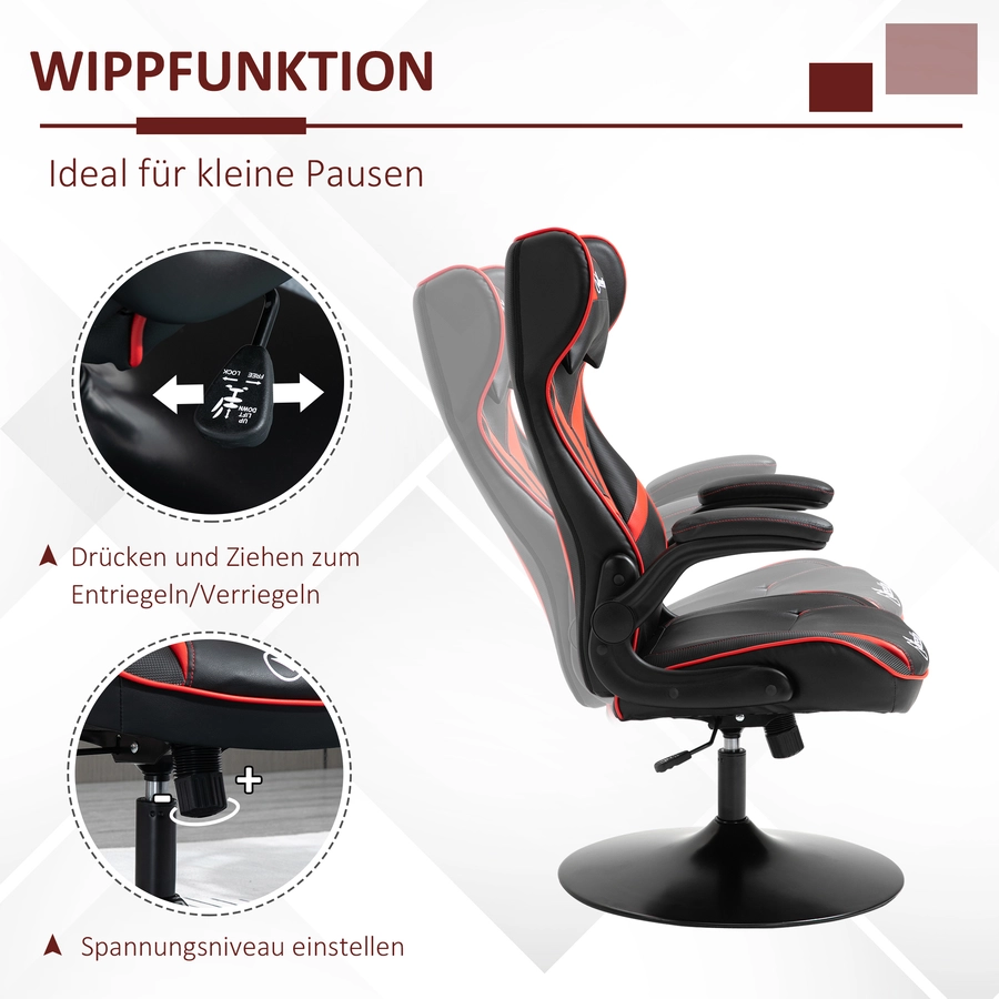 Vinsetto Gaming Stuhl ergonomisch schwarzrot