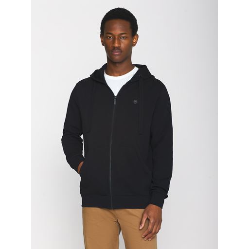 Knowledge Cotton Apparel Ask Zip Hættetrøje, Black Jet, L