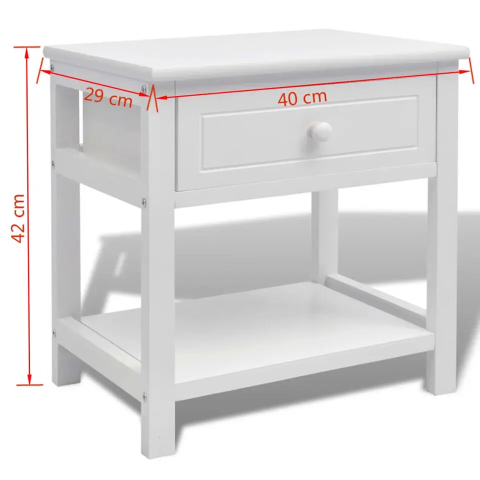 vidaXL - Kast - Wit - Paulowniahout - 2 stuks