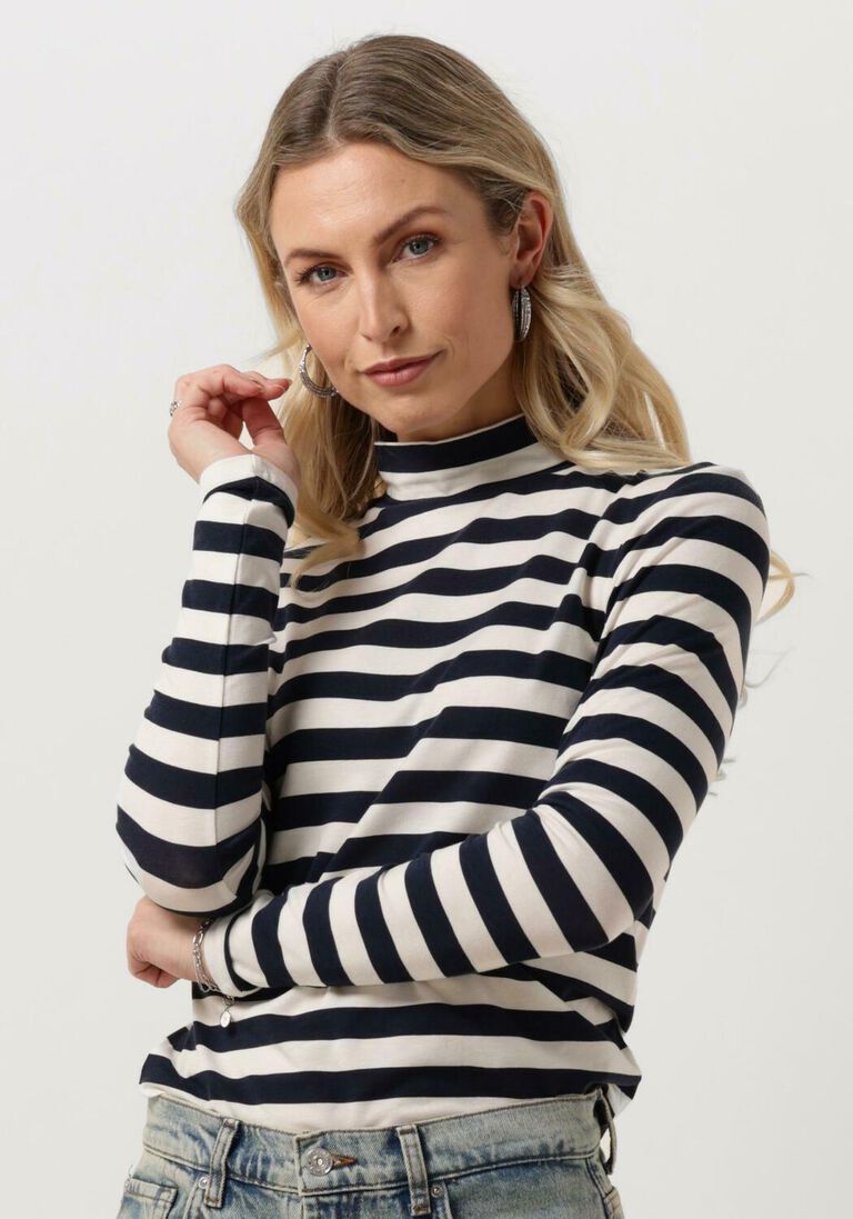 SCOTCH & SODA donkerblauwe scotch & soda  all over printed long sleeved t-shirt