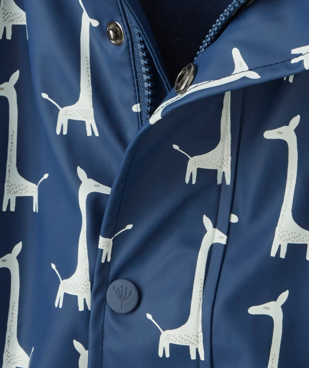 FRESKIMPERMÉABLE BLEU AVEC IMPRIMÉ GIRAFE