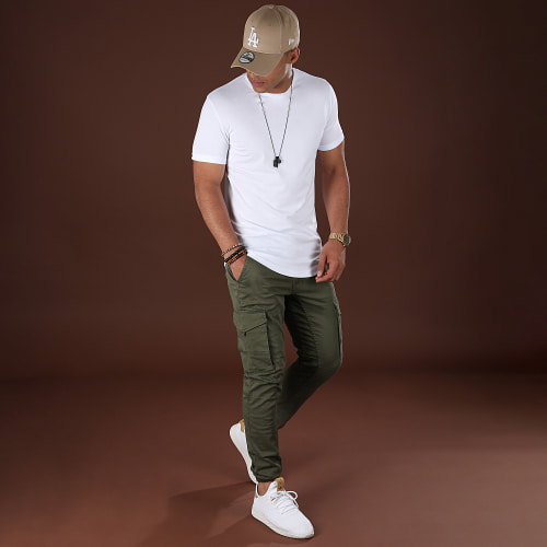 Pantalon Cargo Slim Fit Paul Flake Vert Kaki