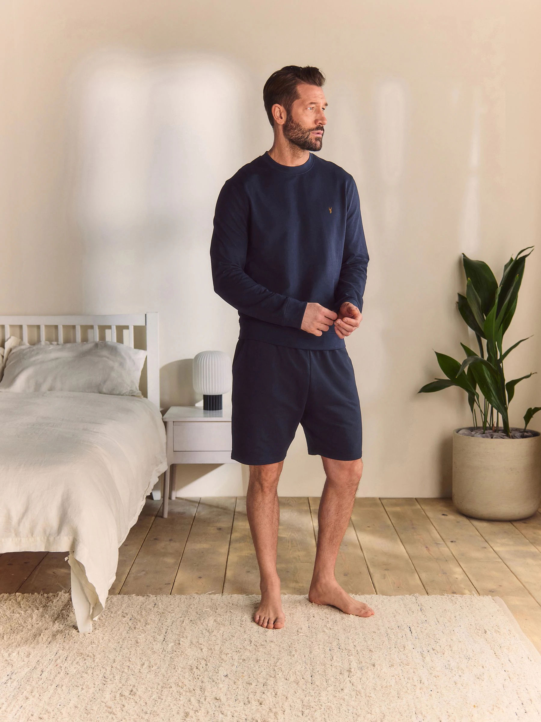 Donkerblauw - Dun sweatshirt met ronde hals