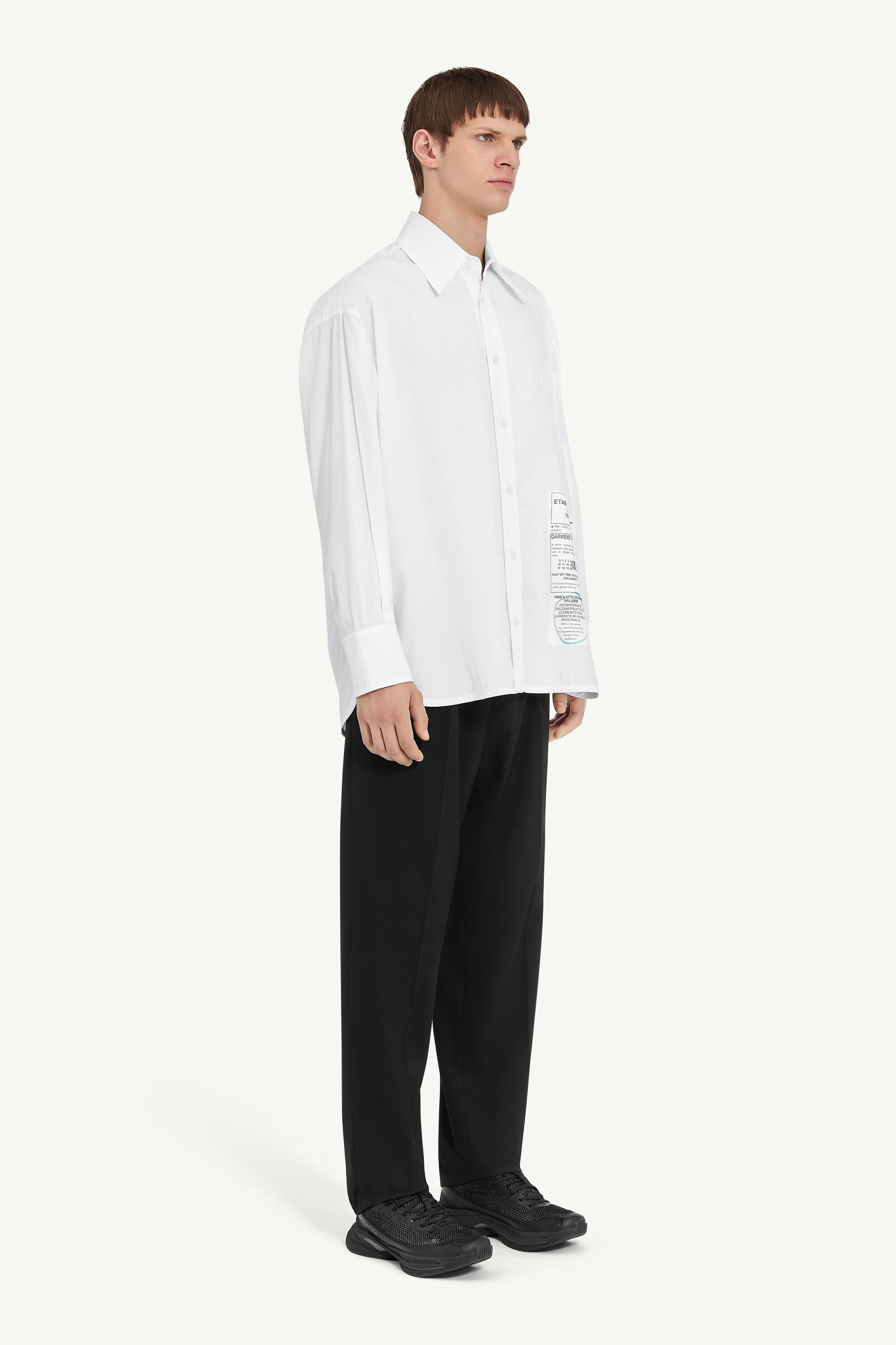 White Cotton Printed Shirt